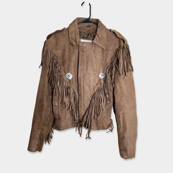 Vintage WILSONS Leather Fringe Jacket Open Road M Brown GUC - Picture 3 of 5